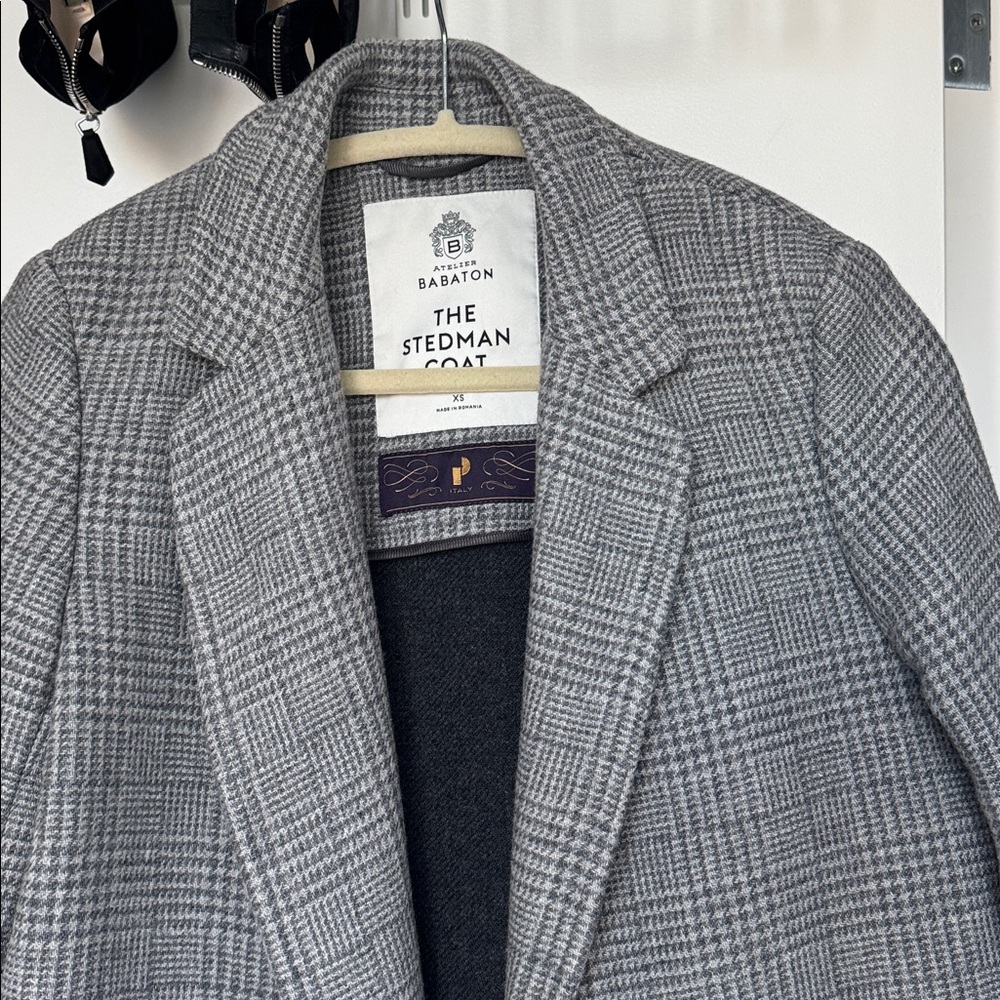 Babaton Gray Checkered Coat - Picture 2 of 8